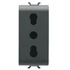 Image de Gewiss 12203 prise bivalente 2P + T 16 A   1 m noir Chorus