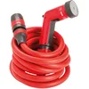 Image de FITT YOYO, Tuyau d'Arrosage de Jardin Extensible pour Arrosage Professionnel avec Pistolet Multi-Jet, Rouge (20 m)