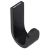 Image de Koh-I-Noor - Patère de salle de bain - Patère MATERIA en aluminium brillant éloxé noir - 3 x 4,6 x h8 cm - avec adhésif 3M -
