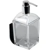 Image de Koh-I-Noor - Distributeur de savon - Doseur polycarbonate MATERIA en aluminium brillant éloxé noir - L10 x l8 x h18 cm - avec adhésif 3M -