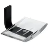 Image de Koh-I-Noor - Porte-savon - Porte-savon polycarbonate MATERIA en aluminium brillant éloxé noir - L11,5 x l13 x h7,5 cm - avec adhésif 3M -