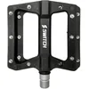 Image de PEDALE VTT DESCENTE - BMX SWITCH JUMP NOIR RESINE FILETAGE 9-16 AVEC PICOTS ARGENT (PAIRE)