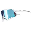 Image de GIST Lunettes de cyclisme blanc lentille bleue   Lunettes de sport unisexe Full-Frame, protection UV400, légères 30g, design enveloppant pour vélo