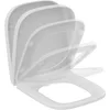 Image de Ideal Standard i.life S Abattant WC, forme angulaire, Siège de toilettes avec frein de chute et option de libération rapide, en duroplast robuste   Blanc (360x410x45 mm)