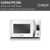 Image de Micro-ondes CANDY Timeless CMXW20DW 700W 20L Digital Blanc - Fonction Décongélation - 5 Niveaux de Puissance - 10 Menus Auto