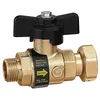 Image de Sferaco - Robinet compteur eau - Vanne à sphère compteur droit avec clapet anti-retour Mâle 1/2" (15x21) - écrou tournant 3/4" (20x27)