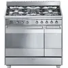 Image de Smeg SCB92PX8 - Cuisinière (four à deux étages) - pose libre - largeur : 90 cm - profondeur : 60 cm - hauteur : 91.5 cm - avec système auto-nettoyant - acier inoxydable en occasion ou reconditionné