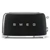 Image de Smeg, Grille-pain 4 Tranches TSF02BLEU, 2 Fentes 36 mm, 6 Niveaux de Brunissage, Fonction Chauffage, Décongélation et Bagel, Éjection Automatique du Pain, Ramasse Miettes, 1500 W, Noir