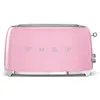 Image de Smeg, Grille-pain 4 Tranches TSF02PKEU, 2 Fentes 36 mm, 6 Niveaux de Brunissage, Fonction Chauffage, Décongélation et Bagel, Éjection Automatique du Pain, Ramasse Miettes, 1500 W, Rose