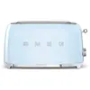 Image de Smeg, Grille-pain 4 Tranches TSF02PBEU, 2 Fentes 36 mm, 6 Niveaux de Brunissage, Fonction Chauffage, Décongélation et Bagel, Éjection Automatique du Pain, Ramasse Miettes, 1500 W, Bleu Clair Pastel