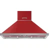 Image de Hotte decorative murale Smeg KPF9R - Hotte aspirante Pyramide - largeur 90 cm - Débit d'air maximum (en m3/h) : 797 - Niveau sonore Décibel mini. / maxi. (en dBA) : 50 / 72
