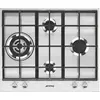 Image de SMEG PX164L, 4 foyers, Inox satiné, Grilles fonte PX164L