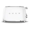 Image de Smeg, Grille-pain 4 Tranches TSF03WHEU, 4 Fentes 36 mm, 6 Niveaux de Brunissage, Fonction Chauffage, Décongélation et Bagel, Éjection Automatique du Pain, 2 Ramasse Miettes, 2000 W, Blanc