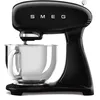 Image de Smeg, Robot Pâtissier SMF03BLEU, 10 Niveaux de Vitesse, Fonction Mise en Marche Progressive, Bol 4,8 L, Verrouillage Moteur de Sécurité, 3 Batteurs, Crochet et Couvercle Fournis, 800W, Noir