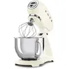 Image de Smeg, Robot Pâtissier SMF03CREU, 10 Niveaux de Vitesse, Fonction Mise en Marche Progressive, Bol 4,8 L, Verrouillage Moteur de Sécurité, 3 Batteurs, Crochet et Couvercle Fournis, 800W, Crème