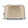 Image de Smeg, Grille-pain 2 Tranches TSF01CHMEU, 2 Fentes 36 mm, 6 Niveaux de Brunissage, Fonction Chauffage, Décongélation et Bagel, Éjection Automatique du Pain, Ramasse Miettes, 950 W, Or Mat