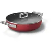 Image de Smeg CKFD2811RDM Poêle à frire en aluminium avec couvercle Rouge 28 cm