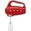 Image de Smeg, Batteur Électrique HMF01RDEU, 9 Niveaux de Vitesse, Fonction Turbo, Système de Démarrage Smooth Start, 4 Batteurs, 2 Crochets Pétrisseurs et Enrouleur de Câble Fournis, 250W, Rouge