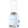 Image de Smeg, Mini-blender Compact PBF01PBEU, 2 Niveaux de Vitesse, Blocage Moteur de Sécurité, 2 bouteilles de 600 ml Fournies, Base Antidérapante, Range cordon Intégré, 300W, Bleu Azur
