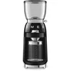 Image de Smeg, Moulin à Café CGF11BLEU, Niveau de Mouture Réglable, 30 niveaux, Réservoir Grains de 350 g, Quantité de Mouture Réglable, avec Système Antistatique, 150 W, Noir