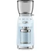Image de Smeg, Moulin à Café CGF11PBEU, Niveau de Mouture Réglable, 30 niveaux, Réservoir Grains de 350 g, Quantité de Mouture Réglable, avec Système Antistatique, 150 W, Bleu Azur