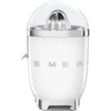 Image de Smeg, Presse Agrumes Électrique CJF11WHEU, Mise en Marche Automatique à Pression, Bec Anti-goutte et Cône Universel, Base Antidérapante, Range Cordon Intégré, 70W, Blanc