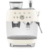 Image de Smeg, Machine à Café Expresso Manuelle EGF03CREU, avec Broyeur à Grain Intégré, Thermoblock, 4 Niveaux de Température, Buse Vapeur et Manomètre, Réservoir 1 L, Dimensions Compactes, 1350W, Crème
