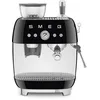 Image de Smeg, Machine à Café Expresso Manuelle EGF03BLEU, avec Broyeur à Grain Intégré, Thermoblock, 4 Niveaux de Température, Buse Vapeur et Manomètre, Réservoir 1 L, Dimensions Compactes, 1350W, Noir