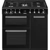 Image de Smeg Concert CX93GMBL Cuisinière double combustible 3 cavités Noir 90 cm