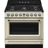 Image de Smeg TR90GMP Cuisine 90 cm, modèle Victoria, cuisinière à gaz, 5 feux, four électrique multifonctionnel, couleur crème, classe énergétique A