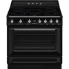 Image de SMEG TR90IMBL Cuisine Esthétique VINTAGE VICTORIA Four multifonction Soft CLOSE Plan à induction 90 x 60 cm Noir Classe A