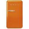 Image de Smeg, FAB10ROR6 Réfrigérateur Table Top Vintage 1 Porte, 122L, Charnières à Droite, Froid Statique, Congélateur 17L, 1 Clayette Réglable, 1 Bac Légumes et Éclairage LED, H 97cm, Orange