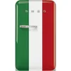 Image de Smeg, FAB10HRIT6 Réfrigérateur Happy Bar Vintage 1 Porte, 135L, Charnières à Droite, Froid Statique, 2 Clayettes Réglables, Porte-Bouteilles et Éclairage LED, H 97cm, Drapeau Italien