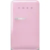 Image de Smeg, FAB10HRPK6 Réfrigérateur Happy Bar Vintage 1 Porte, 135L, Charnières à Droite, Froid Statique, 2 Clayettes Réglables, Porte-Bouteilles et Éclairage LED, H 97cm, Rose