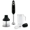 Image de Smeg, Mixeur Plongeant HBF03BLEU, Fonction Turbo et Système de Coupe Flowblend, avec Poignée Antidérapante, Range Cordon Intégré, Accessoires Inclus, Puissance 700W, Noir