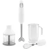 Image de Smeg, Mixeur Plongeant HBF03WHEU, Fonction Turbo et Système de Coupe Flowblend, avec Poignée Antidérapante, Range Cordon Intégré, Accessoires Inclus, Puissance 700W, Blanc