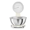 Image de Smeg, Balance de Cuisine Numérique et Analogique KSF01PBWW, Bol Amovible en Acier Inox de 1,8 L, Quatre Unités de Mesure g/ml et lb.oz/fl.oz, avec Fonction Tare, Capacité Maximale 5kg, Crème