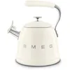 Image de Smeg, Bouilloire SIfflante WKF01CR, en Acier Inoxydable, Capacité 2,3 L, Couvercle Amovible et Bec Doseur, Compatible avec Induction, Crème