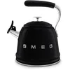 Image de Smeg, Bouilloire Sifflante WKF01BL, en Acier Inoxydable, Capacité 2,3 L, Couvercle Amovible et Bec Doseur, Compatible avec Induction, Noir