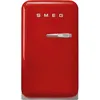 Image de Smeg, FAB5LRD6 Réfrigérateur Minibar Vintage une Porte, 34L, Charnières à Gauche, Froid Statique, 2 Clayettes Réglables, Porte-Bouteilles et Éclairage LED, H 72,5cm, Rouge