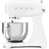 Image de Smeg, Pétrisseur planétaire Full Color SMF05WHEU, 10 niveaux de vitesse, fonction lisse et mix, bol de 4,8 L, bloc moteur, 3 fouets et crochet pétreur, 800 W, blanc