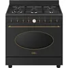 Image de Smeg CO90GMAN2 Cuisine au Gaz, 90 Cm, 6 Brûleurs, Ligne Coloniale, Four Électrique Multifonctions, Nettoyage à la Vapeur, Couleur Anthracite, Classe Énergétique A