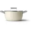 Image de Faitout SMEG 24cm céramique crème avec couvercle