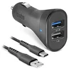 Image de KIT CARGADOR COCHE MINI SBS 2X USB 12/24V 2400 MAH CARGA RAPIDA CON CABLE TIPO C