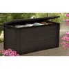 Image de TOOD Malle / coffre de rangement en résine - 300 L - 120 x 46 x 58 cm - Marron aspect bois