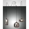 Image de Fabas Luce 3496   47   126 Suspension Fiona en verre soufflé Color fume '3 x 60 W E27