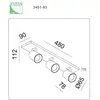 Image de Fabas Luce Spot Modo, à 3 lampes, blanc, anneaux décoratifs, GU10, aluminium