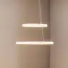 Image de Fabas Luce Suspension LED Giotto, à 2 lampes, blanche