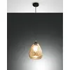 Image de FABAS LUCE 3518-40-125 Suspension Gisella Structure en métal et verre soufflé Ambre