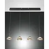 Image de FABAS LUCE 3547-48-125 Suspension Arabella LED Structure en métal et verre soufflé Ambre LED dimmable